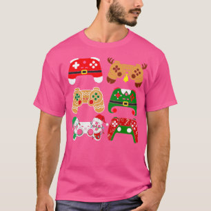 Camiseta Video Game Controller Natal Santa Hat Boys Kid