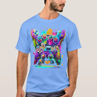 Camiseta Video Game Controller Paint Drip Colorful Gamers G