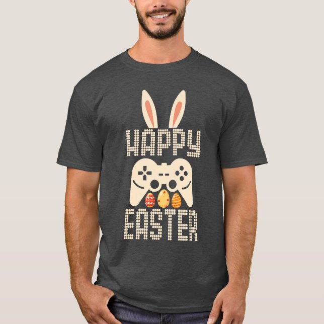 Camiseta Video Game Easter Bunny Gaming Controller Gamer Bo (Frente)