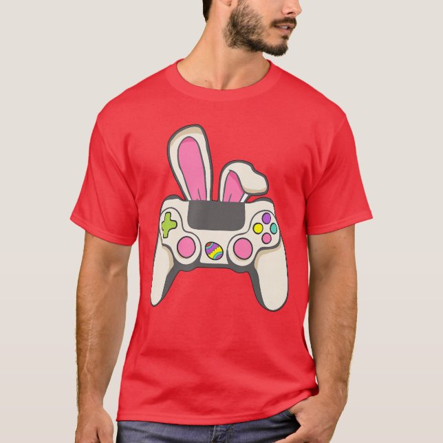 Camiseta Video Game Easter Bunny Gaming Controller Gamer Bo (Frente)