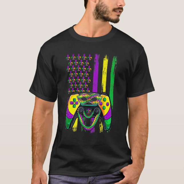 Camiseta Video Game Flag Beads Kids Mardi Gras Shirts, Game (Frente)