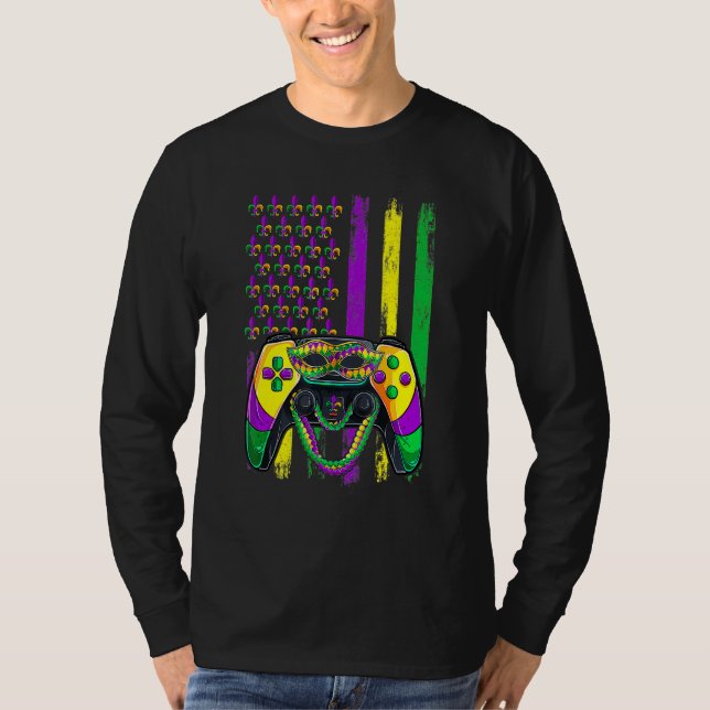 Camiseta Video Game Flag Beads Kids Mardi Gras Shirts, Game (Frente)