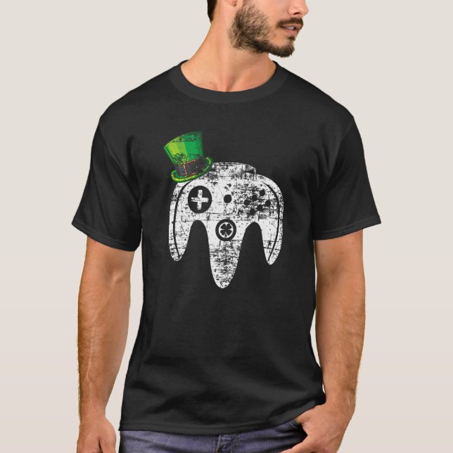 Camiseta Video Game Gaming St Patricks Day Gamer Boys Lepre (Frente)