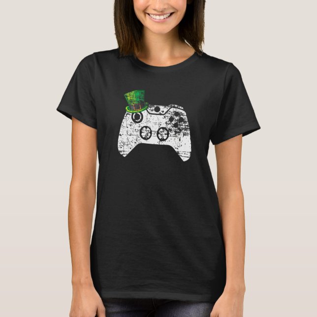 Camiseta Video Game Gaming St Patricks Day Gamer Boys Lepre (Frente)