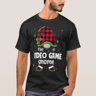 Camiseta Video Game Gnome Buffalo Plaid Christmas Matching 
