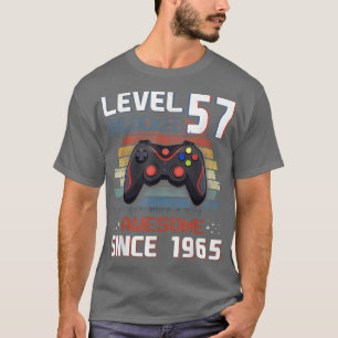 Camiseta Video Game Level 57 Unlocked Vintage 1965 Men 57th