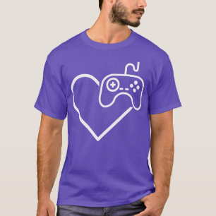 Camiseta Vídeo Game Lover Heart com Game Controller