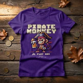 Camiseta Video Game Pirate Monkey T-Shirt