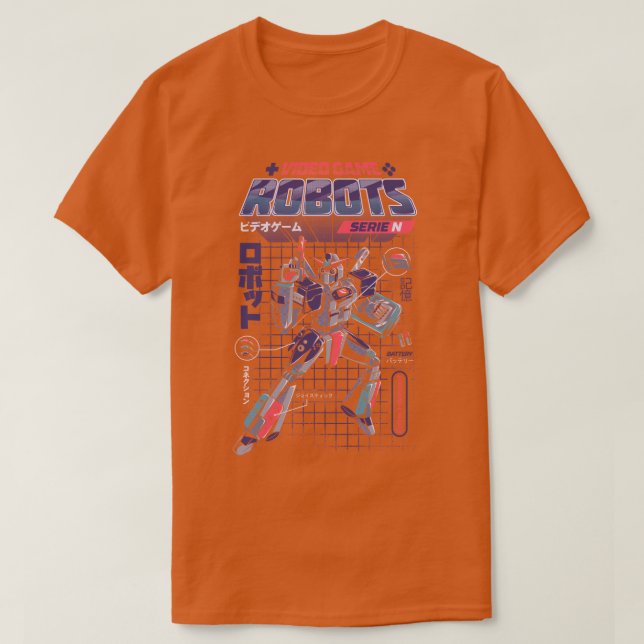 Camiseta Vídeo Game Robot Model N (Frente do Design)