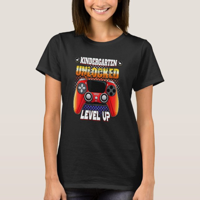 Camiseta Video Gamer Back To School   Kindergarten Unlocked (Frente)