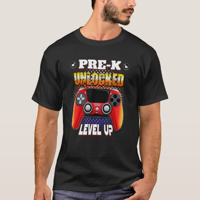 Camiseta Video Gamer Back To School  Pre K Unlocked Level U (Frente)