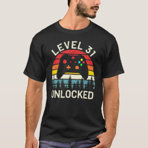 Camiseta vídeo-gamer desbloqueado de nível 31, 31º aniversá