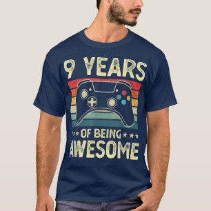 Camiseta Vídeo Gamer Engraçado com 9 anos de idade 9º anive