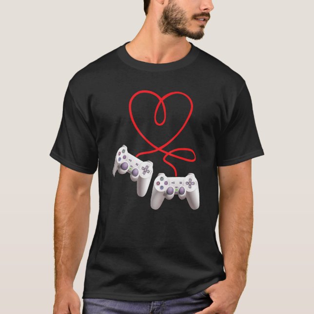 Camiseta Video Gamer Heart Controller Valentine's Day  Kids (Frente)
