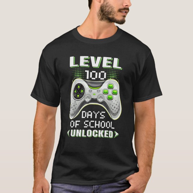 Camiseta Video Gamer Student 100th Day Teacher 100 Days of  (Frente)