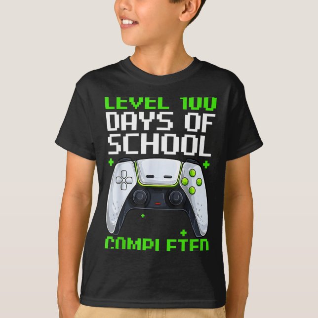 Camiseta Video Gamer Student 100th Day Teacher 100 Days Of  (Frente)