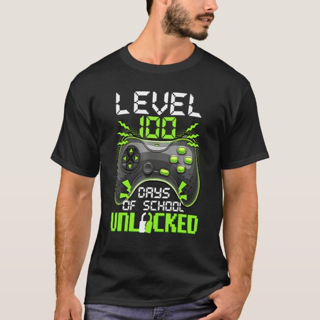 Camiseta Video Gamer Student 100th Day Teacher 100 Days of  (Frente)