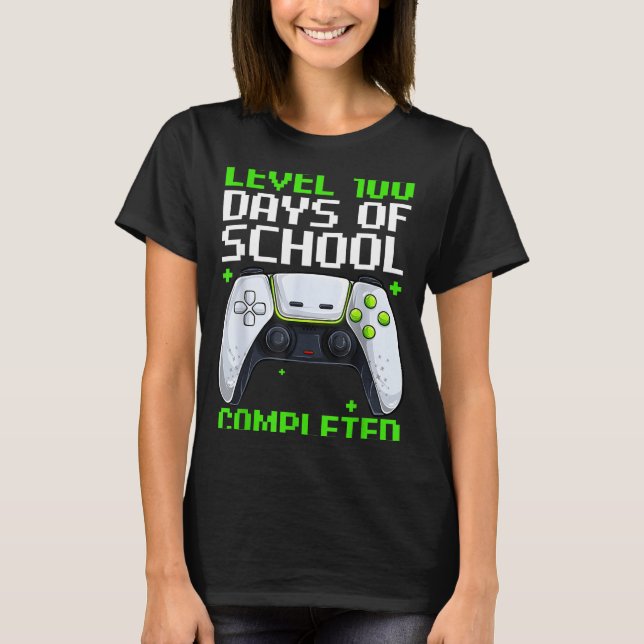 Camiseta Video Gamer Student 100th Day Teacher 100 Days Of  (Frente)