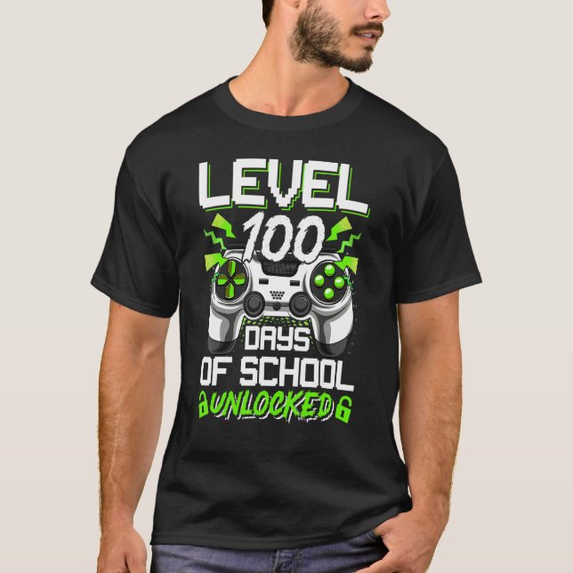 Camiseta Video Gamer Student 100th Day Teacher 100 Days of  (Frente)