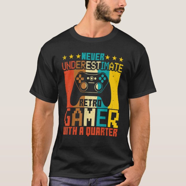 Camiseta Video Games   Never Underestimate Retro Gamer Gami (Frente)