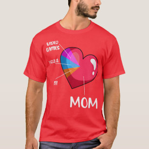Camiseta Video Games Pizza Wifi Mom Heart Valentines Day Cu