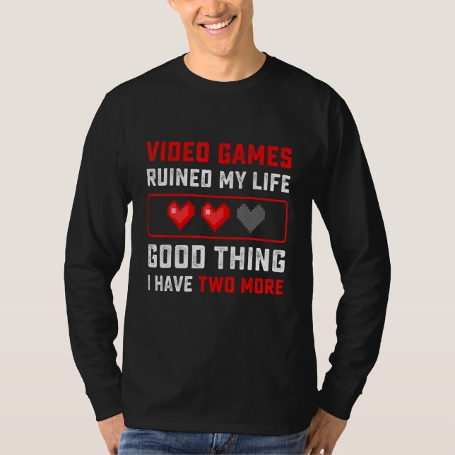 Camiseta Video Games Ruined My Life Funny Gamer Gift for Bo (Frente)