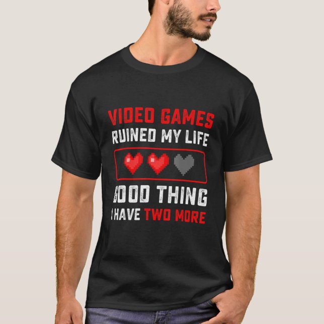 Camiseta Video Games Ruined My Life Funny Gamer Gift for Bo (Frente)