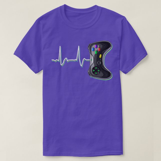Camiseta Video Heartbeat Video Game Controller Gift Kids B (Frente do Design)