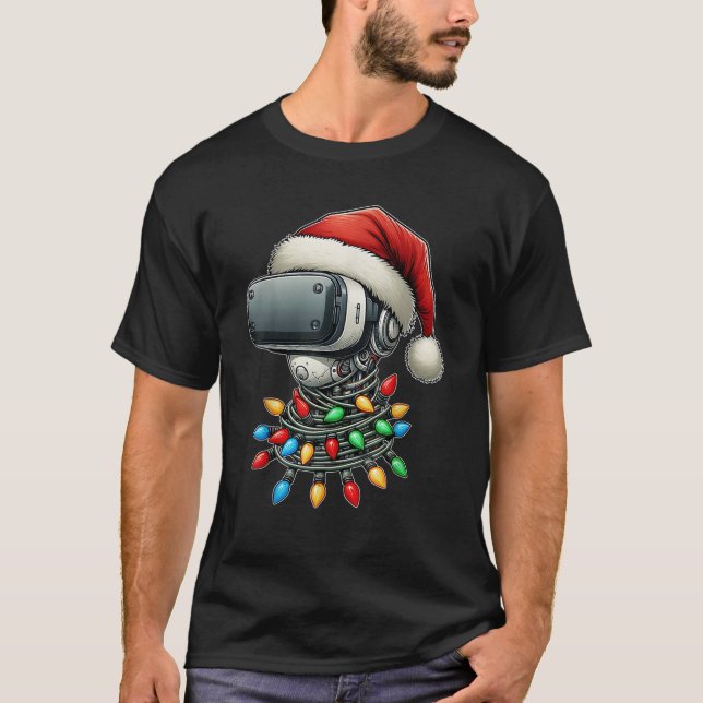 Camiseta Vídeo Jogador de Vídeo da Realidade Virtual - Nata (Frente)
