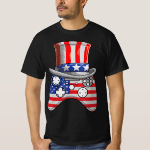 Camiseta Vídeo Jogo 4 De Julho Tio Sam Controlar O Jogo