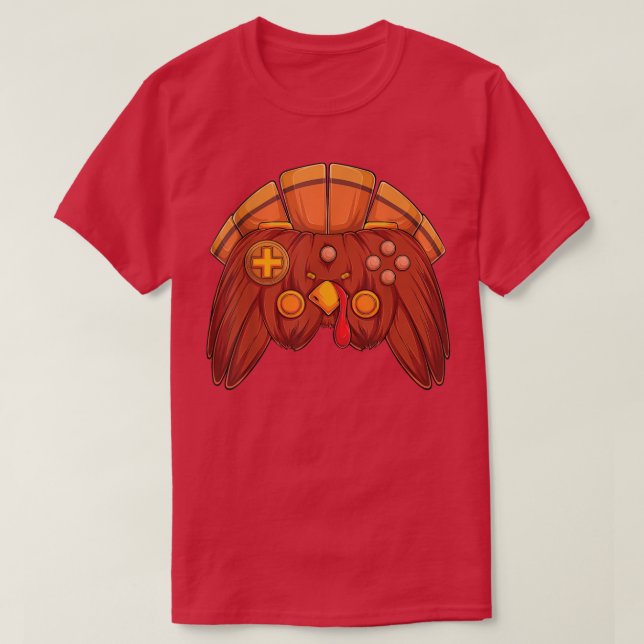 Camiseta Vídeo Jogo Ação de Graças Turquia Controladora Gam (Frente do Design)