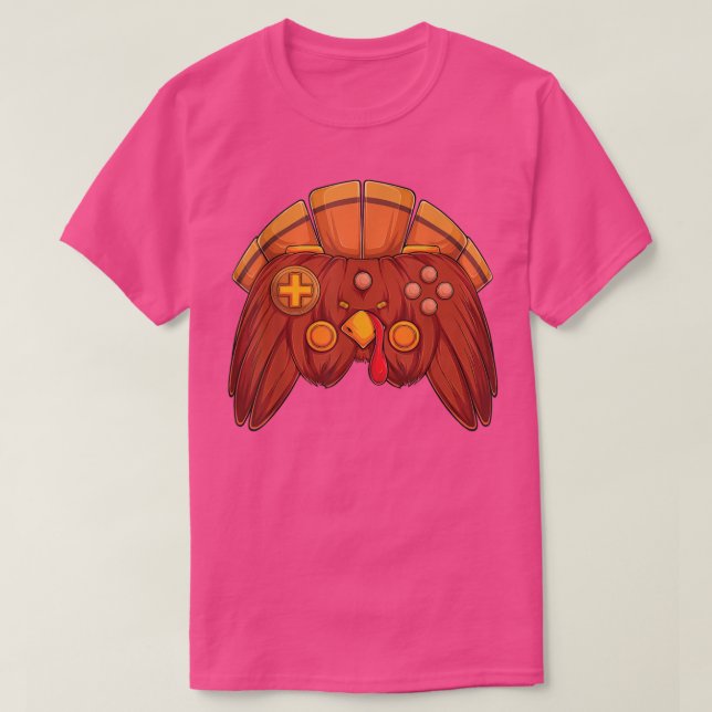 Camiseta Vídeo Jogo Ação de Graças Turquia Controladora Gam (Frente do Design)