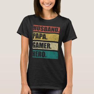 Camiseta Vídeo Jogo das Mens Vintage Marido Papa Gamer Pai