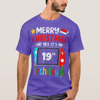 Camiseta Vídeo Jogo Feliz Natal Sim É o meu 19º