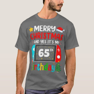 Camiseta Vídeo Jogo Feliz Natal Sim É o meu 65º