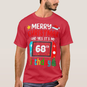 Camiseta Vídeo Jogo Feliz Natal Sim É o meu 68º 