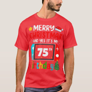 Camiseta Vídeo Jogo Feliz Natal Sim É o Meu 75º