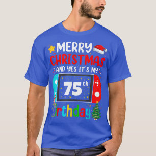 Camiseta Vídeo Jogo Feliz Natal Sim É o Meu 75º 