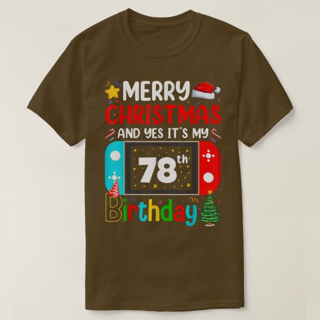 Camiseta Vídeo Jogo Feliz Natal Sim É o Meu 78º  (Frente do Design)