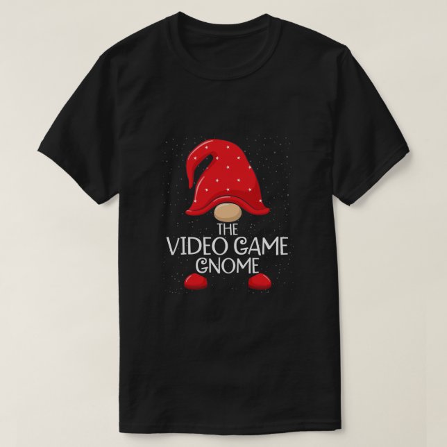 Camiseta Vídeo Jogo Gnomo Correspondente Família Grupo Nata (Frente do Design)