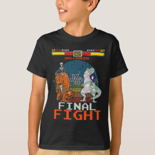 Camiseta Vídeo Jogo Halloween T-rex Skeleton Mummy - Final