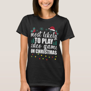 Camiseta Vídeo Jogo Natal Provavelmente Joga Chr