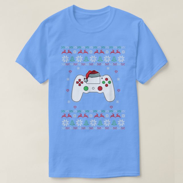 Camiseta Videogame Controller Santa Hat Jogos XM (Frente do Design)