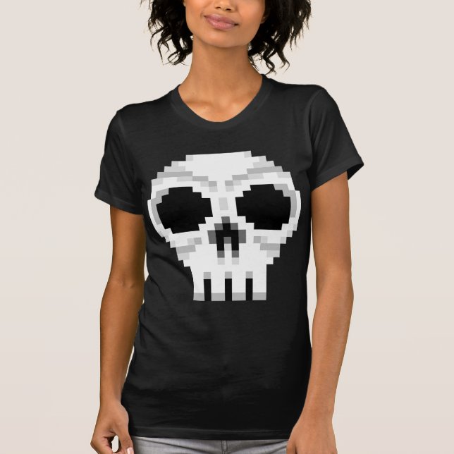 Camiseta Videogame Death Skull - Pixel Art (Frente)