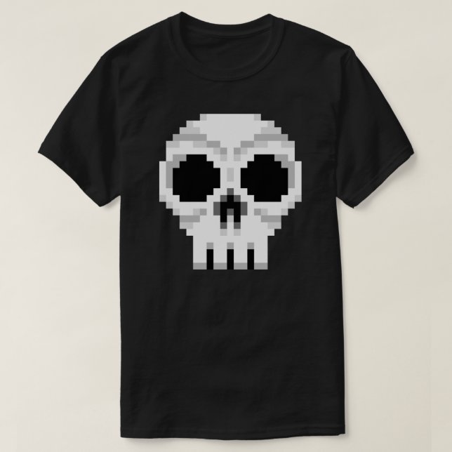 Camiseta Videogame Death Skull - Pixel Art (Frente do Design)