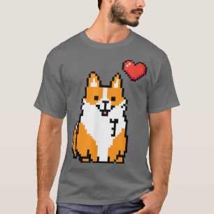 Camiseta Videogame Funny Gamers Retro Corgi de 8 bits Pixel