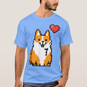 Camiseta Videogame Funny Gamers Retro Corgi de 8 bits Pixel