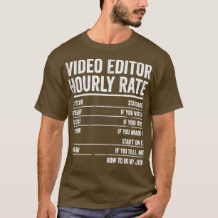 Camiseta Videografia do Videógrafo de Taxa Horária do Edito