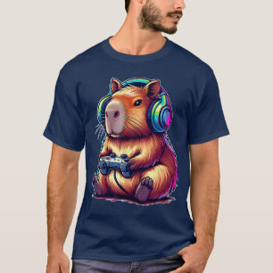 Camiseta Vídeos engraçados de jogos de Capivara garota
