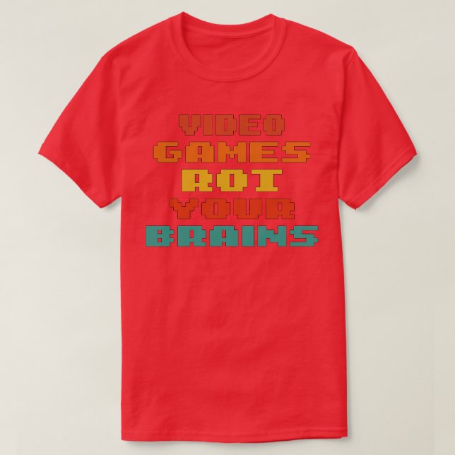Camiseta videos games apodrecem seus cérebros 75 (Frente do Design)